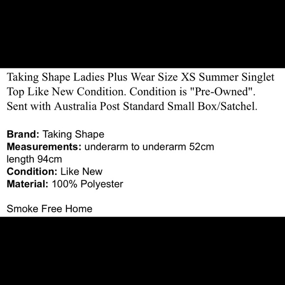 TAKING SHAPE Plus Size Womens Wear Singlet Gold Size Xsmall - Picture 7 of 7